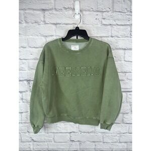 Lazy Sunday Women's Casual Retro Y2K  "weekend" Sweatshirt Size Small